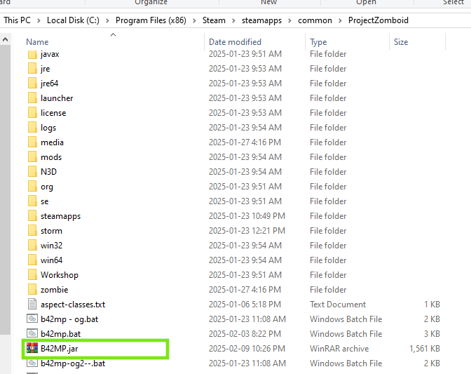 B42MP.jar file in Project Zomboid folder
