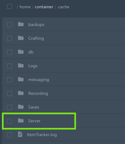 Server settings folder location